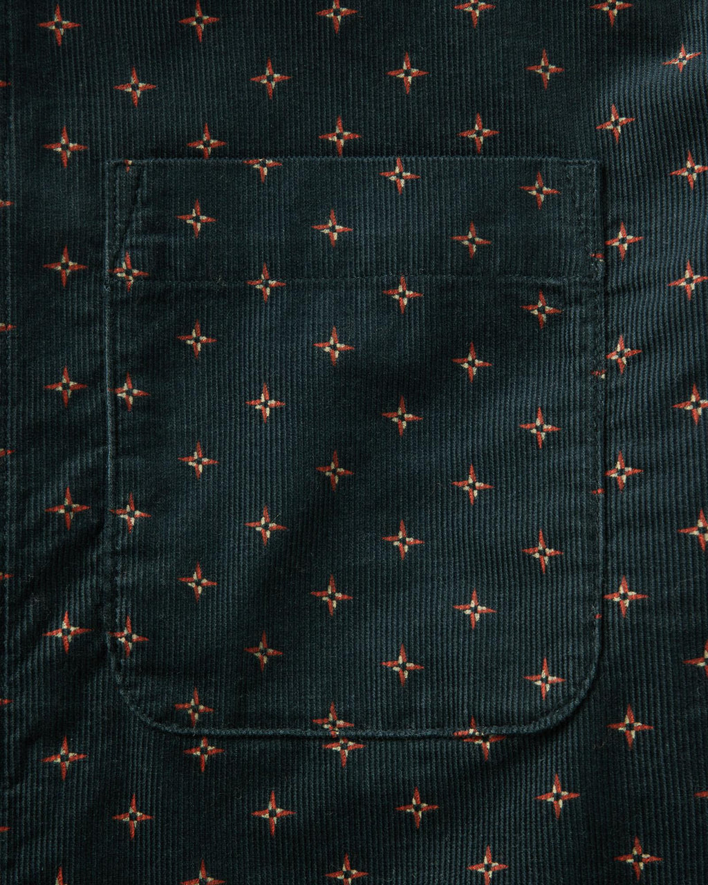 The Conrad Shirt in Navy Pigeon Foulard Pincord