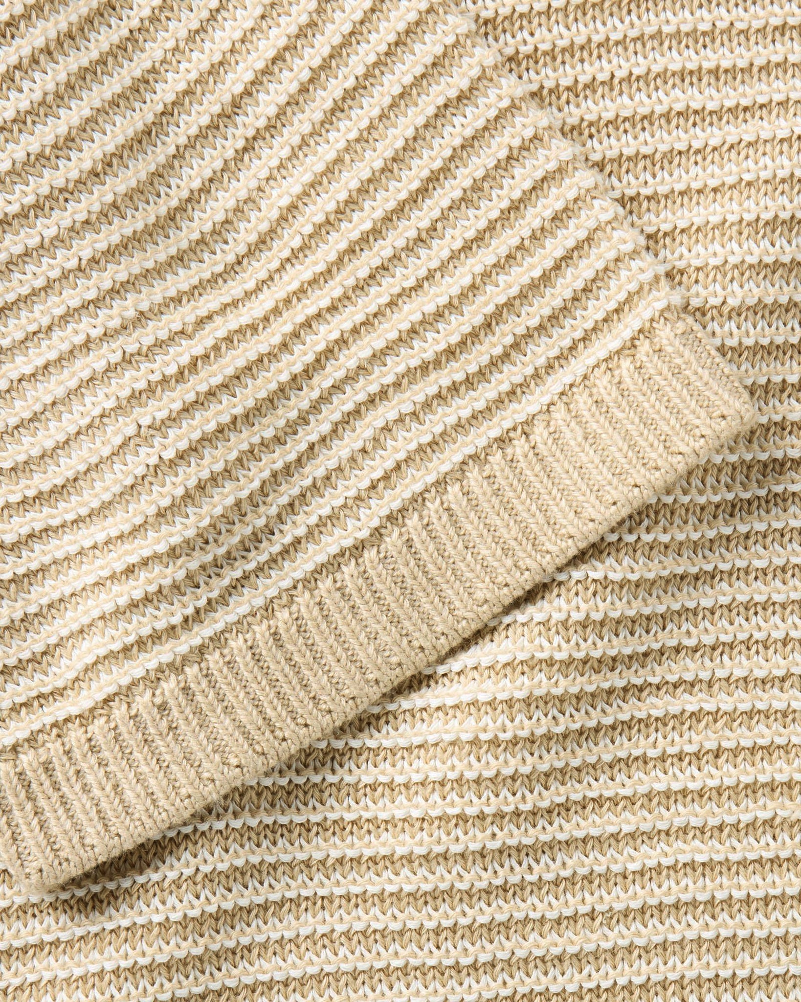 The Valencia Sweater Polo in Sand Stripe
