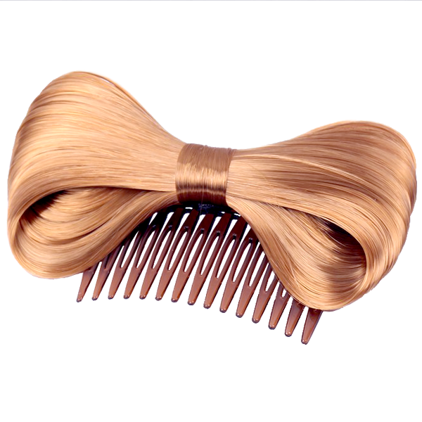Bow Hair Extension Bowknot Black Comb Clip Fashion Hairpiece Party