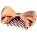 Bow Hair Extension Bowknot Brown Comb Clip Fashion Hairpiece Party