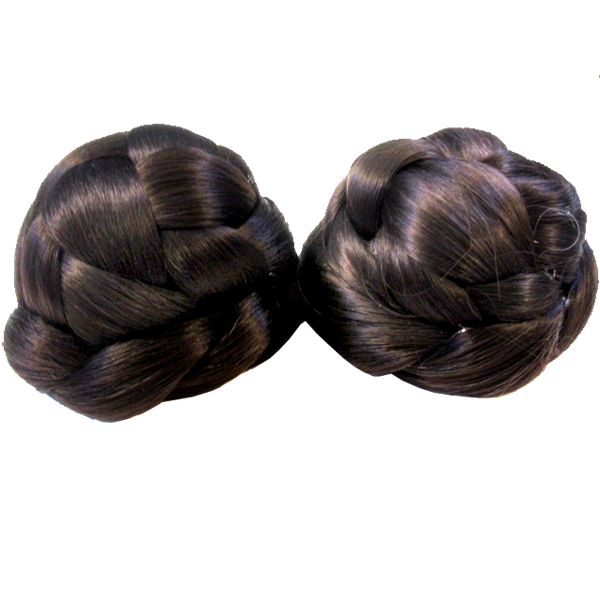 Braided Odango Wig Buns Dark Brown
