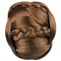 Jessica Simpson Hairdo Braided Chignon Clip In Bun Hair Ginger Brown